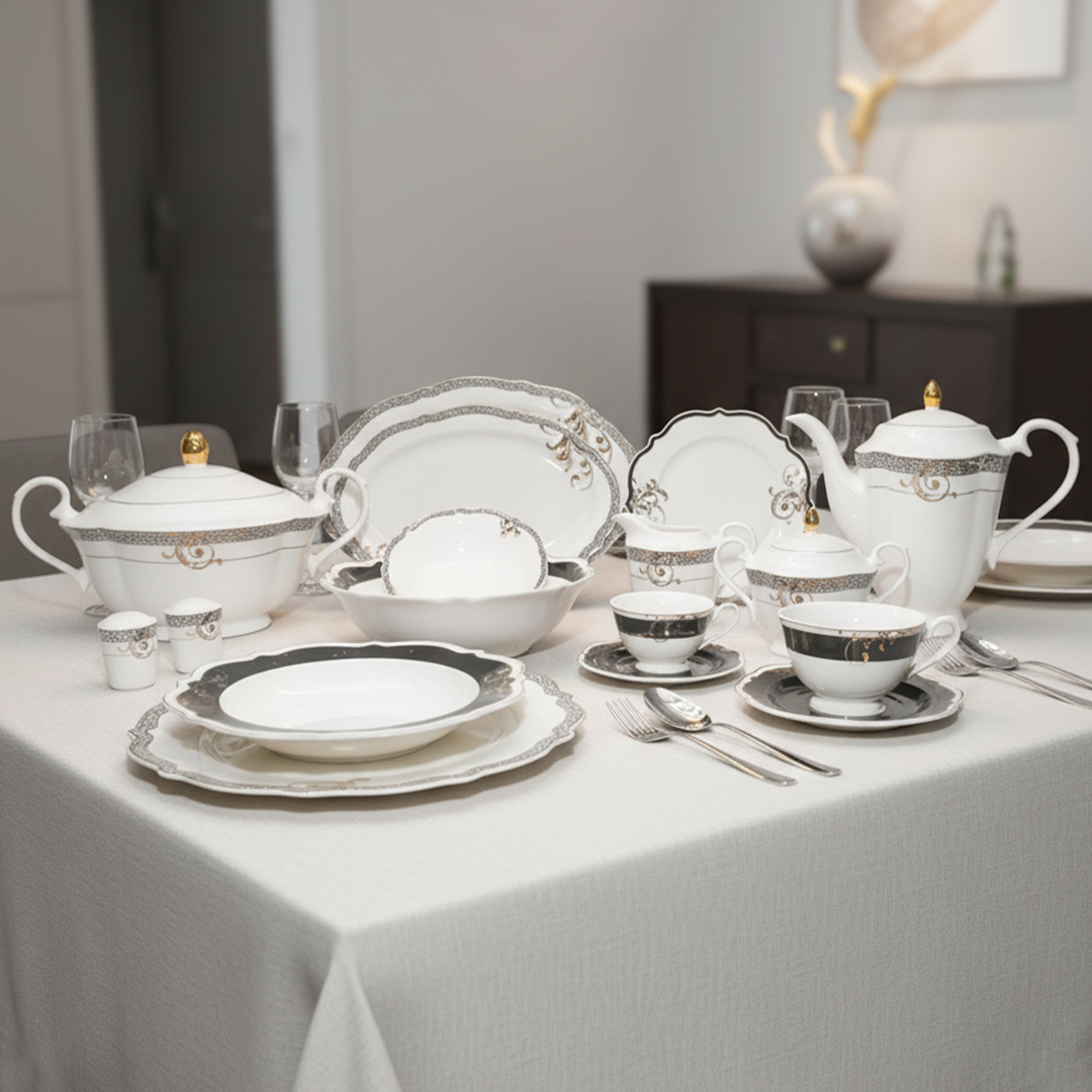 طقم سفرة بورسلين 60 قطعة أكسفورد W210081-0ESG