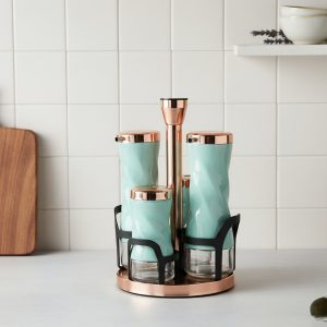 طقم توابل 5 قطع ازرق اكسفورد