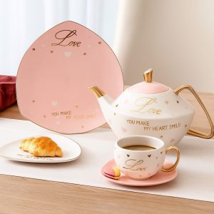 طقم شاي 24 قطعة ابيض*بينك - SC22-3-F3