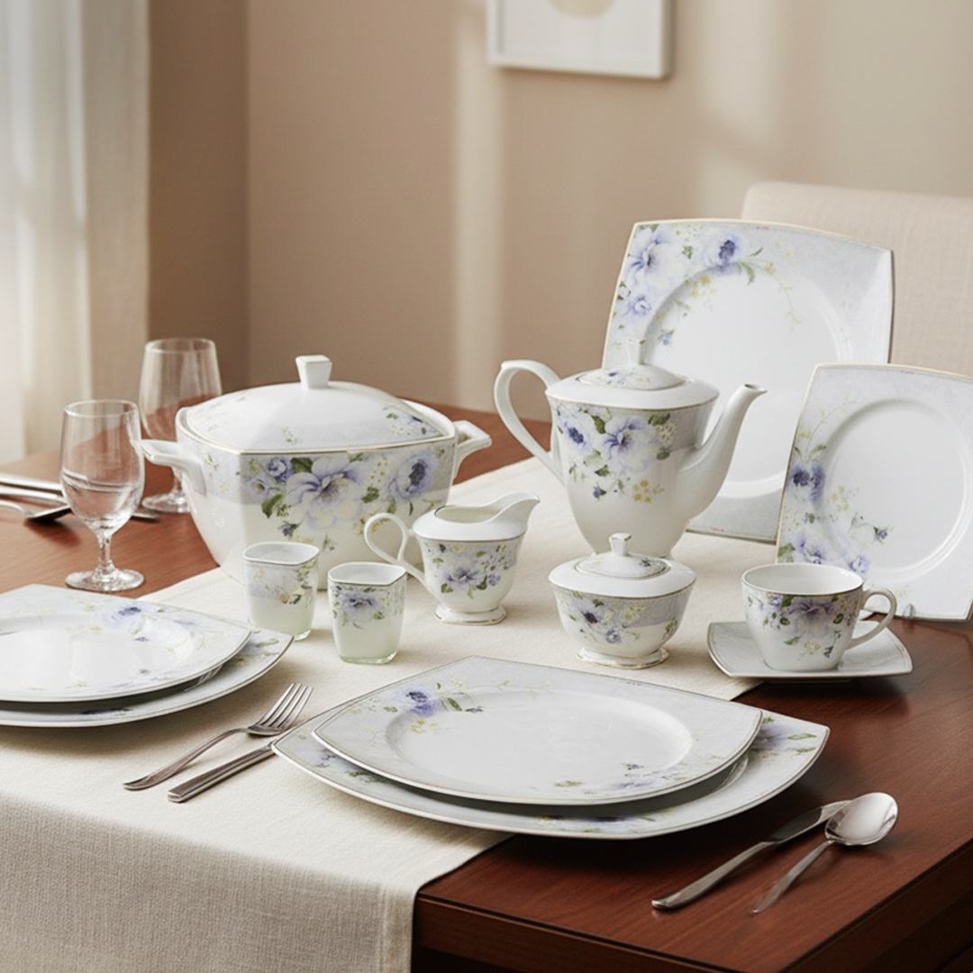 طقم سفرة 60 قطعة فلاور - HY3/60