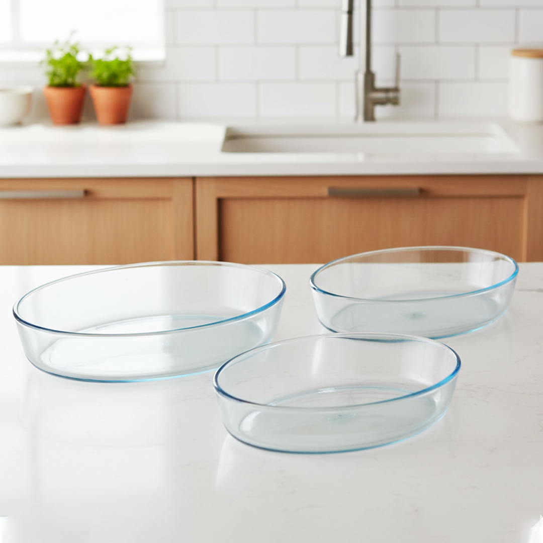 طقم 3 طاجن بيضاوى اسنشيال بالعلبة بيركس