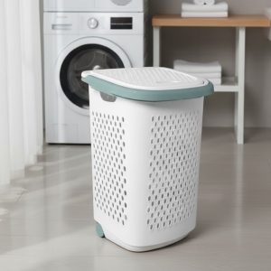 سبت غسيل نوفا ترولي بغطاء ابيض يد مينت اكسا