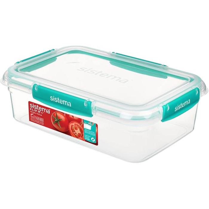 حافظة طعام  مربع 2.2لتر سيستيما  Klip It Plus Teal