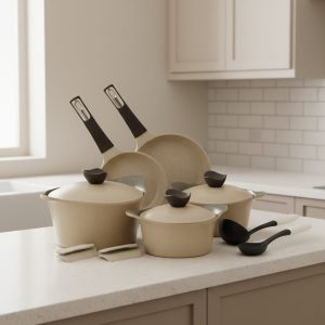 طقم حلل جرانيت 10قطع + 2 مغرفةهدية Aeni/CoffeMarble نيوفلام