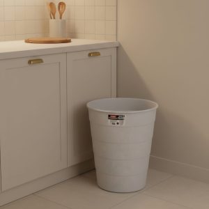 سلة مكتب مدورة ابيض اكسا سولي