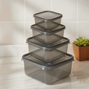 طقم علب ثلاجه مربعه مونو  4 قطع أكسا