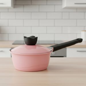 كسرولة بالغطاء سيراميك ماى كوك بينك كوري 18