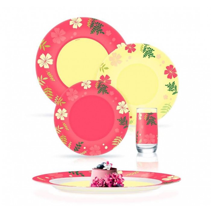 طقم عشاء ترفويل 25 قطعة أركوبيركس أصفر / فوشيا لومينارك - الصورة 2