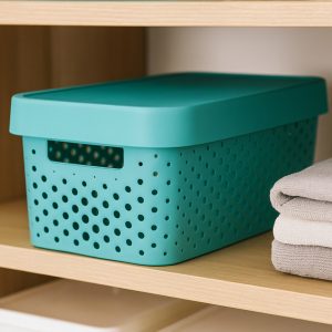 علبة مستطيلة بلاستك تركواز صغيرة انفنتى 229118