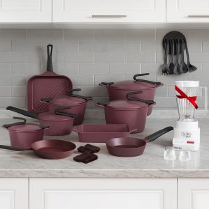 طقم جرانيت 23 قطعة ارتيسان نبيتى بيركس +  خلاط 500 وات ميانتا هدية