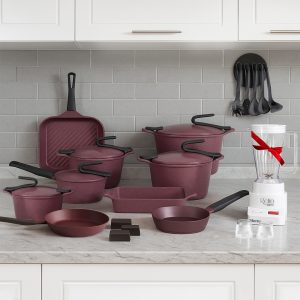 طقم جرانيت 23 قطعة ارتيسان نبيتى بيركس +  خلاط 500 وات ميانتا هدية