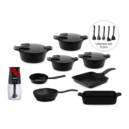 طقم جرانيت 21 قطعة ارتيسان اسود بيركس + قطاعة ميانتا 400 واط هدية - الصورة 2