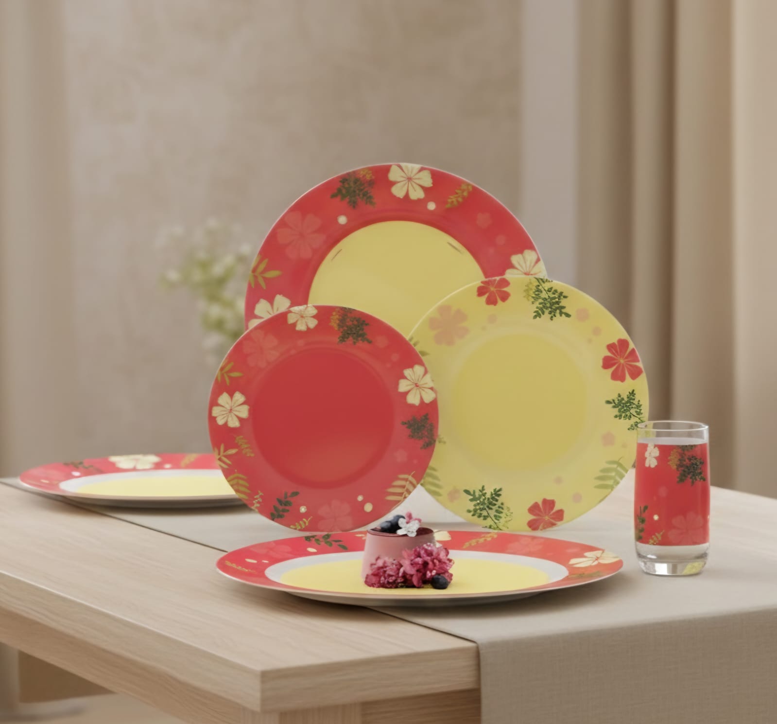 طقم عشاء ترفويل 25 قطعة أركوبيركس أصفر / فوشيا لومينارك