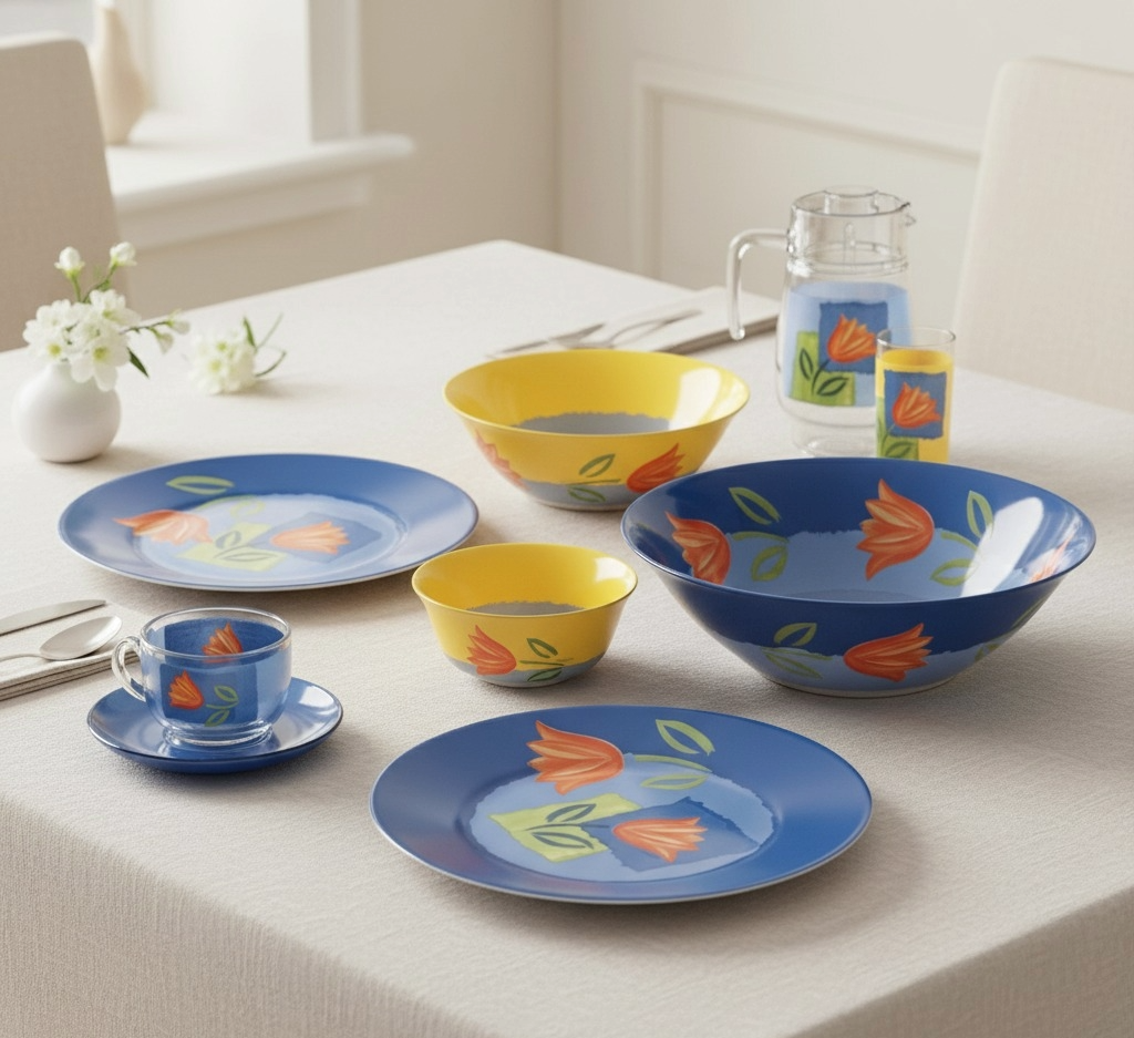 طقم عشاء ميليس ميكس 46 قطعة أركوبيركس اصفر / ازرق لومينارك