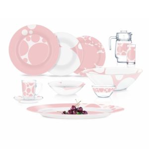 طقم عشاء 52 قطعه اوريا وايت &بينك لومينارك اركوبيركس