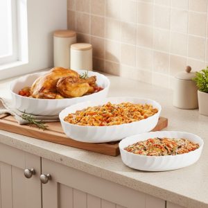 طقم طاجن بيضاوى تريانو 3 قطع P7773