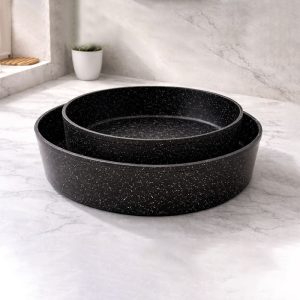 طقم صواني فرن جرانيت 2قطعه اسود ايديال هوم مقاس ( 26 - 30)