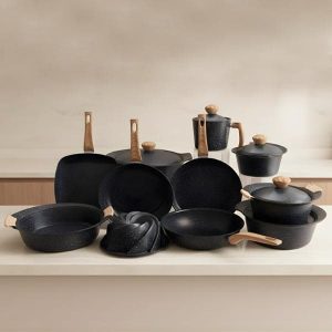 طقم اوكتاجون أسود 20 قطعة تركي